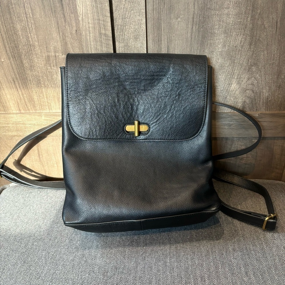 Antonio Melani Leather Backpack Black Purse